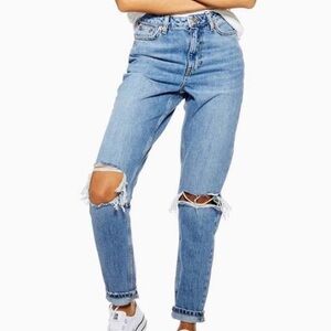 Topshop distressed mom jeans